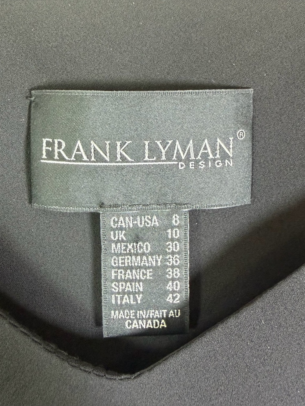 Frank Lyman Women’s Black Layered Chiffon V-Neck Sleeveless Blouse Top Size 8 - Picture 4 of 7